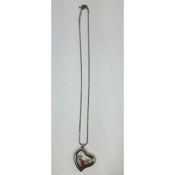 Floating Charm Memory Locket and chain with 4 charms Angel Bee Starfish Hearts - Picture 3 of 6